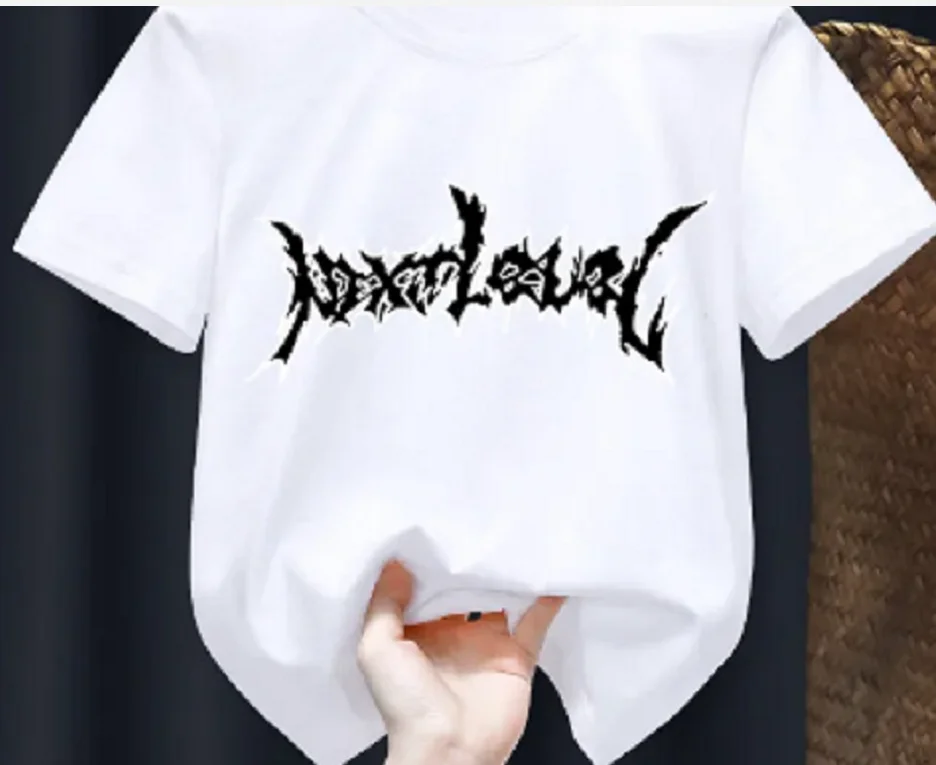 Funny Letters Punk Cute Baby Girl T-shirts Kid Children Manga Gift Present Clothes Black Harajuku Tops,