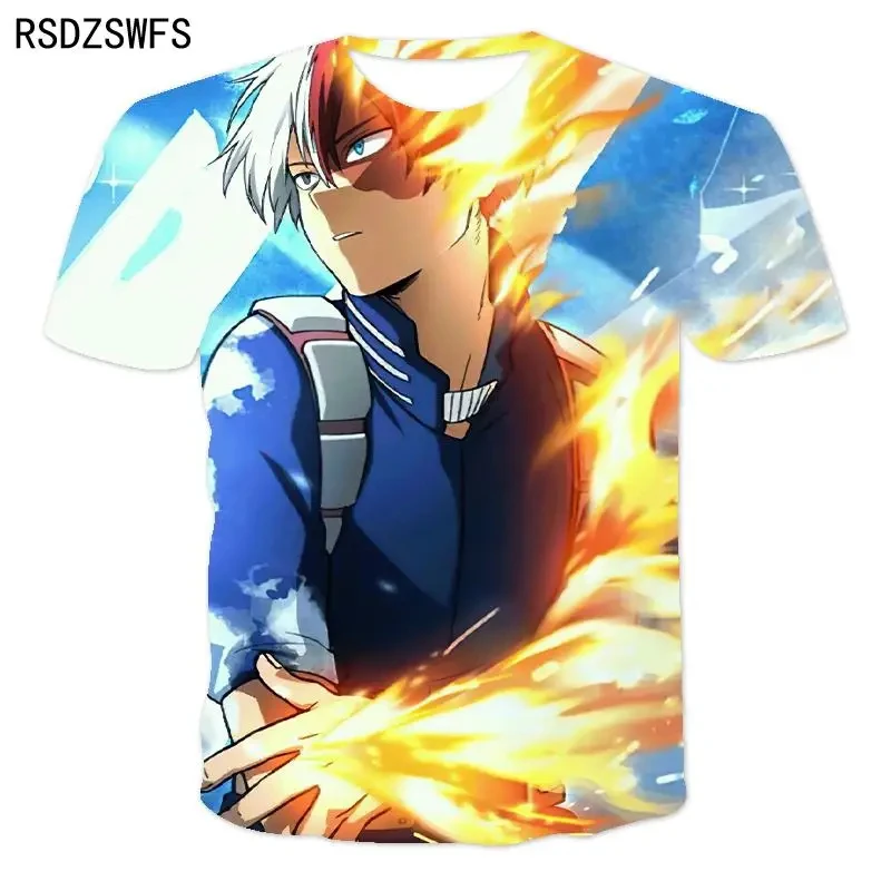 My Hero Academia Print 3D Printed Summer Fashion Men's Short Sleeve Anime Street T-Shirt Breathable Crew Neck Oversized Top