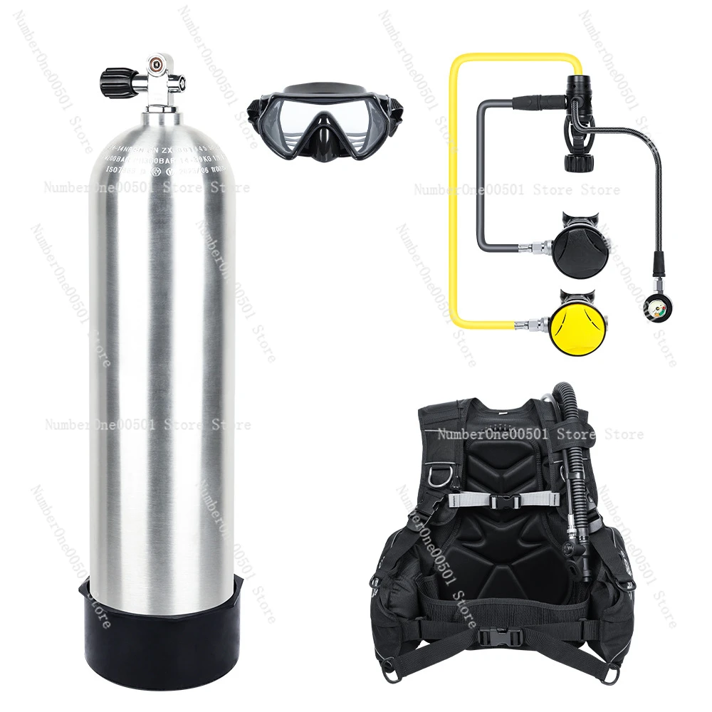 Scuba Diving Equipment Full Set Diving BCD Buoyancy Vest Respiratory Regulator Primary and Secondary Pressure Reducing Valve