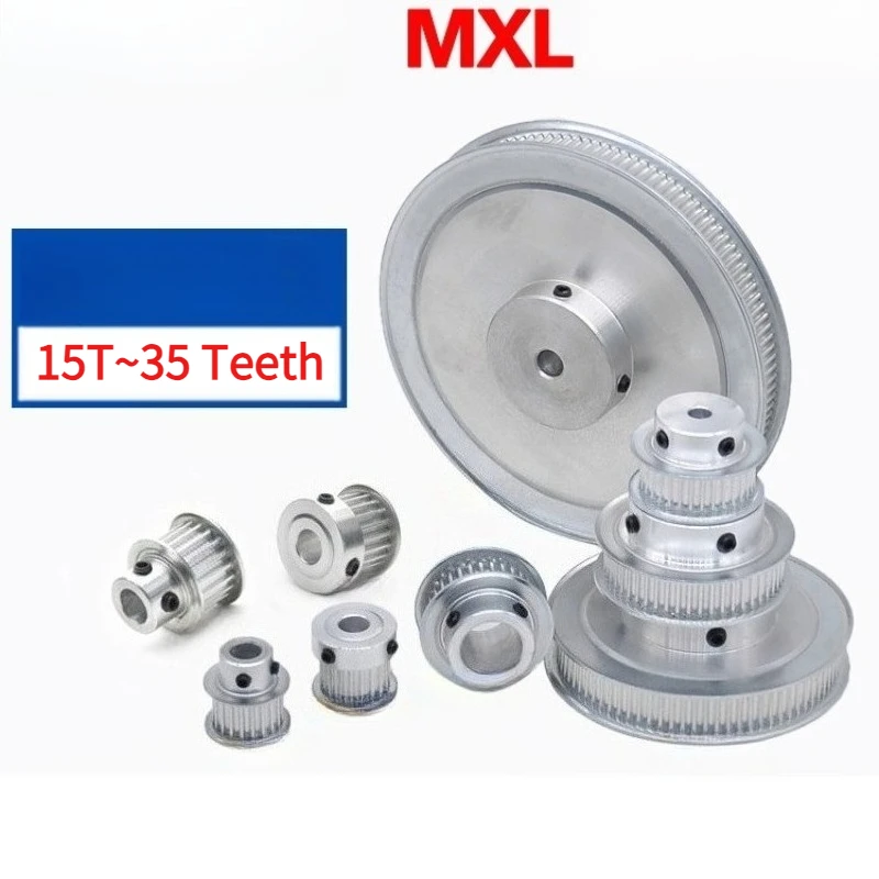 MXL 15/16/20/22/24/25/26/28/30/32/35 Teeth K-Type/BF-Type Timing Pulley Bore 3mm to 12mm MXL Synchronous Wheel Belt Pulley