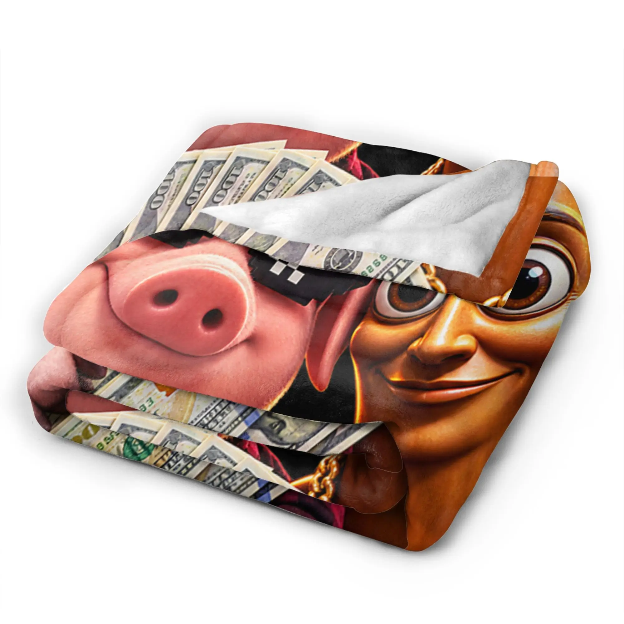 There is Motion at Your Front Door John Pork Tung Tung Sahur Blanket Winter Warm Throw Blanket Child Sofa Home Flannel Bedspread