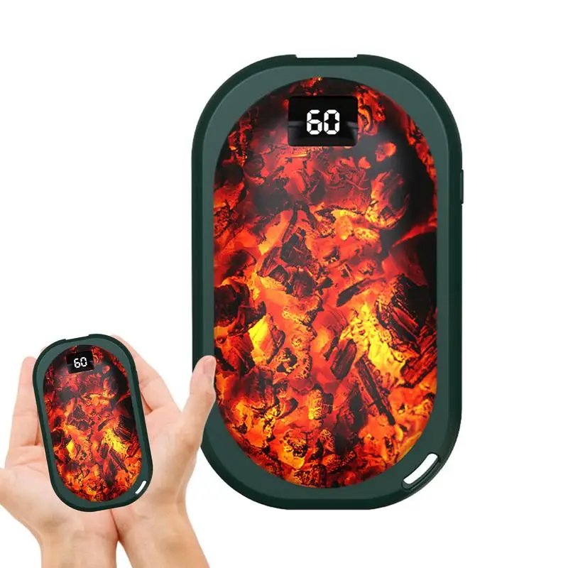 

Electric Hand Warmer Rechargeable Hand Warmer Flame Hand Warmer Digital Display Electric Portable Pocket Heater Winter Supplies