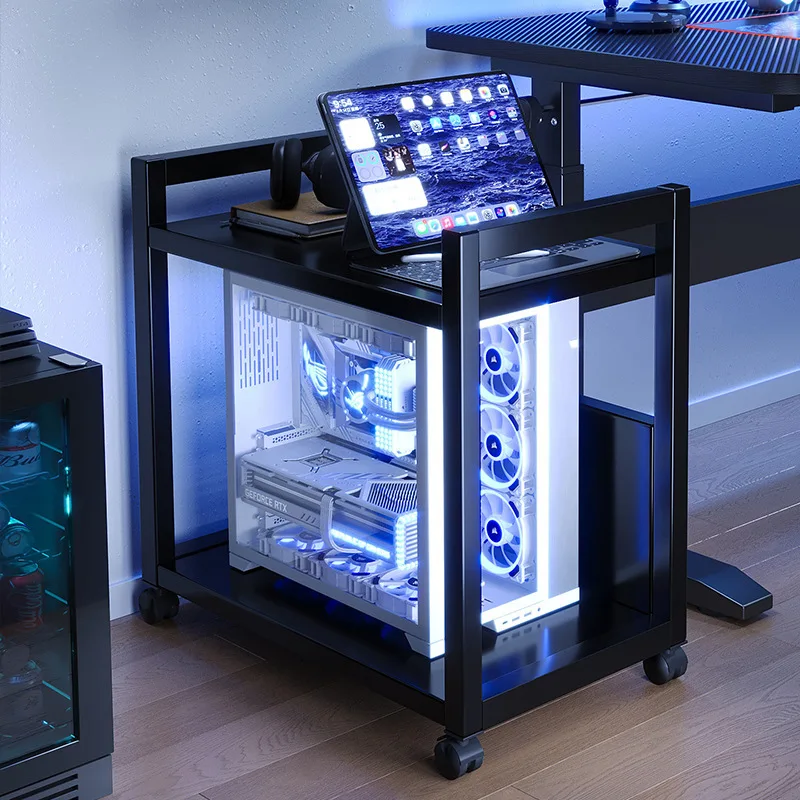 E-sports room computer host bracket multi-layer movable chassis base rack floor-to-ceiling household table trolley