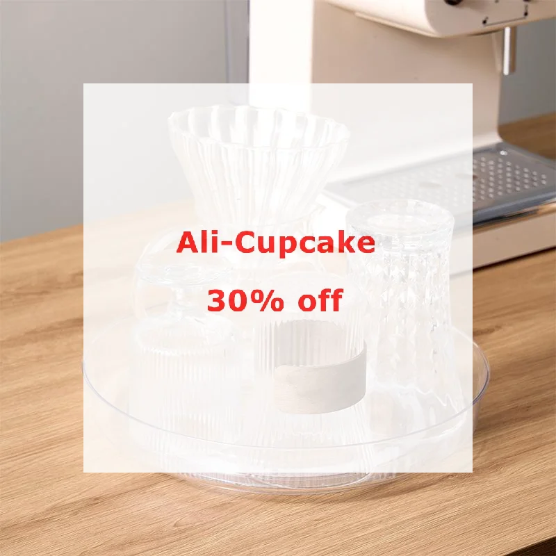 Clear Plastic Rotating Storage Tray 360 Degree Smooth Rotation Anti Fall Guardrail For Kitchen Bathroom Cosmetic Use
