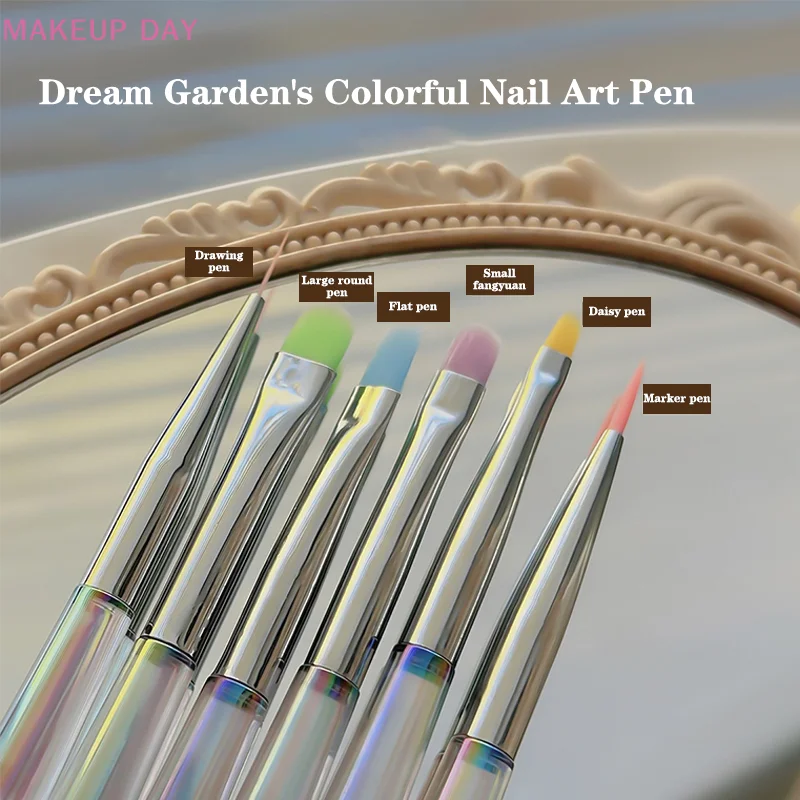 Nail Design Art Pen Aurora Transparent Brush Painting Brush Uv Gel Extension Drawing Carving Pen Diy Manicure Tool Nail Brush