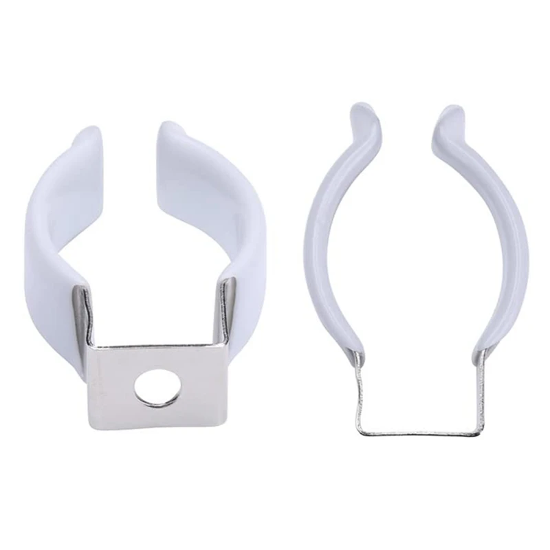 ABRE-25Pcs Stainless Steel Clip Holder Fluorescent Tube Lamp Mounting Bracket To Hang T8 LED Tube Light Tubes Lampholder