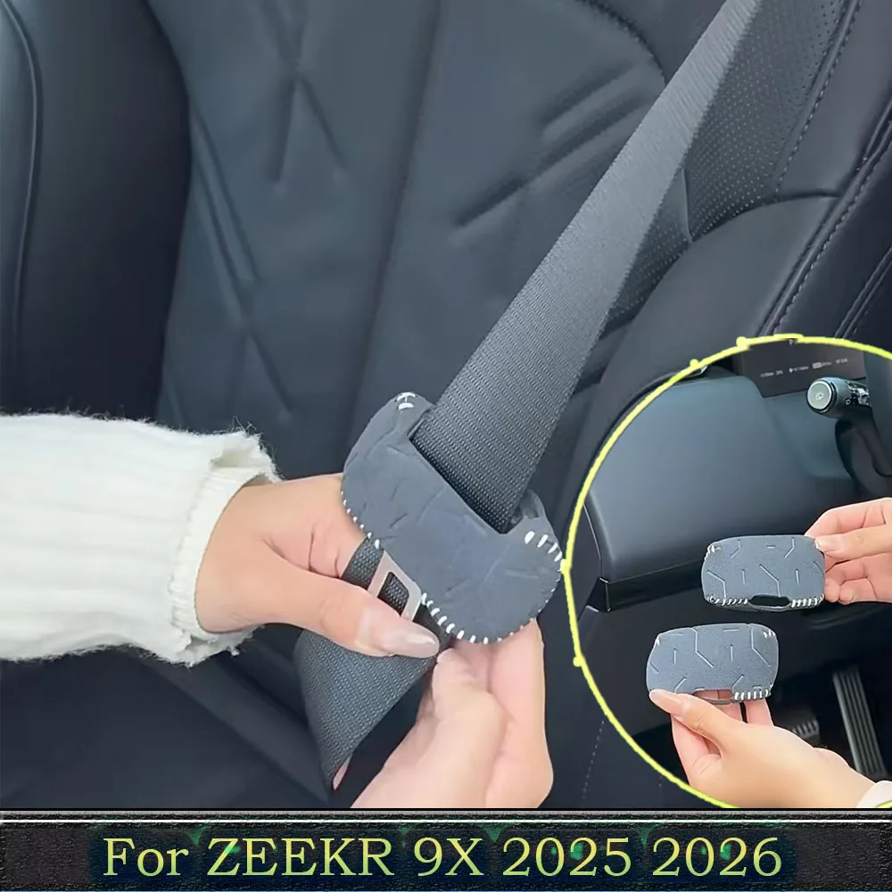 Suede Seat Belt Buckle Cover for ZEEKR 9X 2025 2026 Anti-Collision Protective Interior Accessory