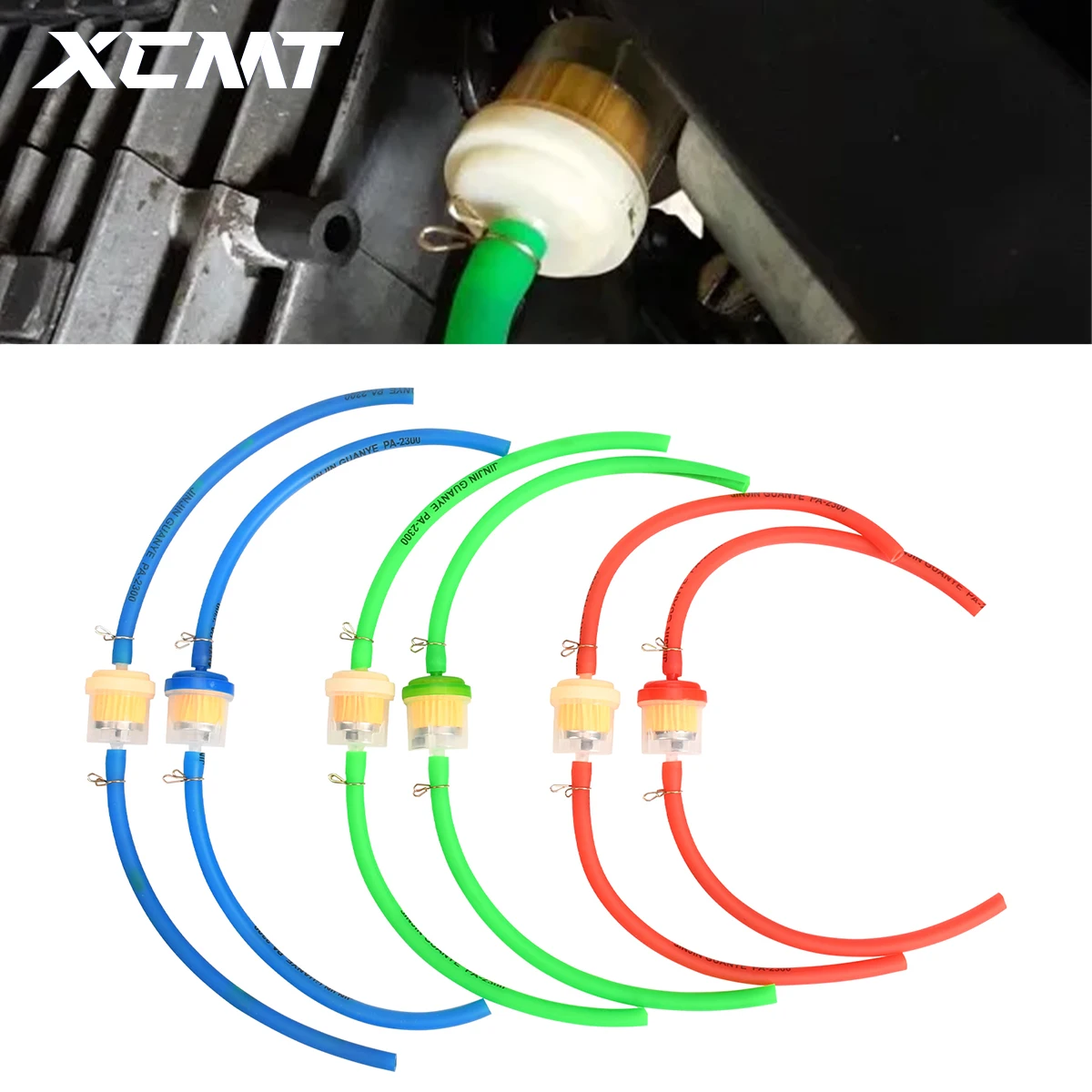

8mm Motorcycle Plastic Fuel Filter Dirt Bike Hose Line Petrol Pipe Fuel Gas Oil Tube Universal ATV Honda Yamaha Kawasaki KTM