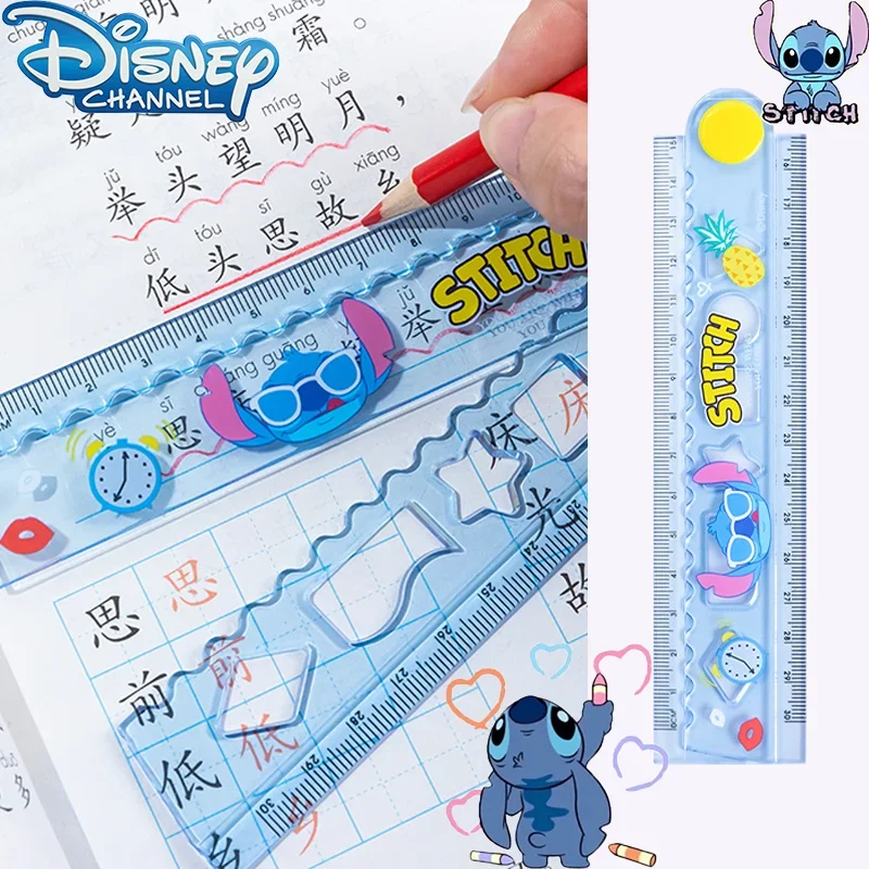 

Disney Stitch Rulers Cartoon Multifunctional Ruler for Drawing Measuring Length School Drafting Supplies Rulers Study Stationery