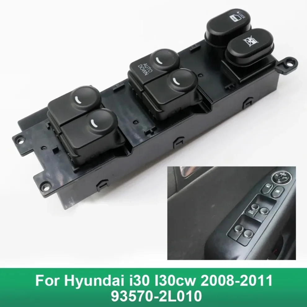 

93570-2L010 for 2008-2011 Car Front Left Window Control Switch Lifter Button Driver Side for Hyundai I30 I30cw 93570-2L010
