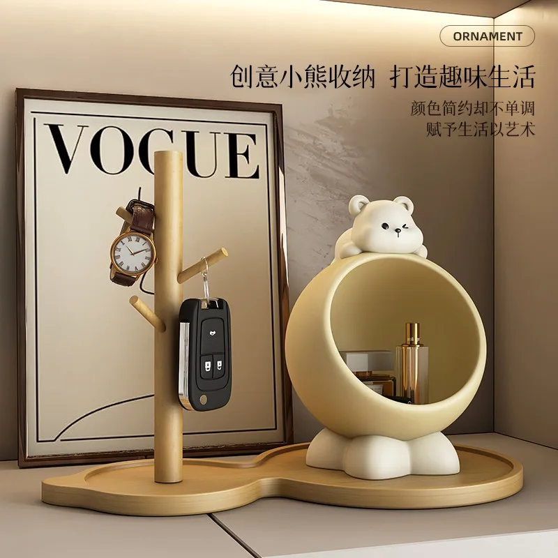 Entrance key storage box ornament, key chain at the door, tray shelf decoration, light luxury and high-end