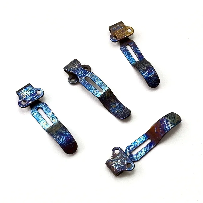 1 قطعة أنودة سبائك التيتانيوم مشبك خلفي ل BM Bug 535 لتقوم بها بنفسك اكسسوارات مخصصة للطي سكين جيب المواد المقواة #5