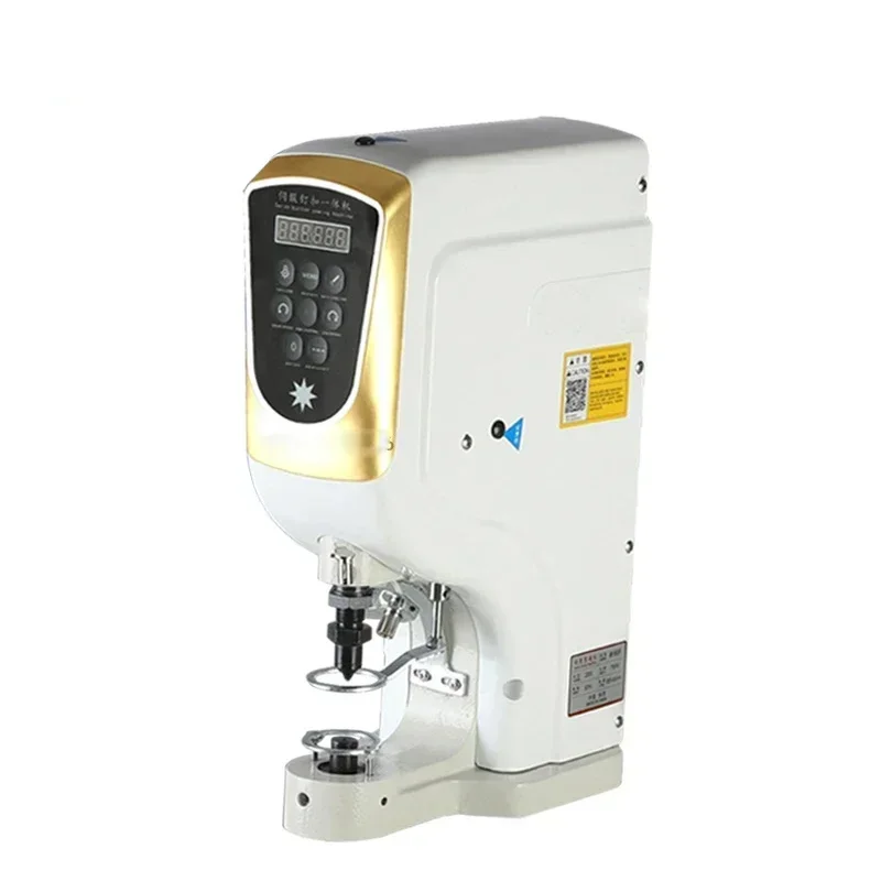 New Punching Machine Automatic Big White Four Button Machine Electric Computer Stapling Machine Air Hole Button Punching