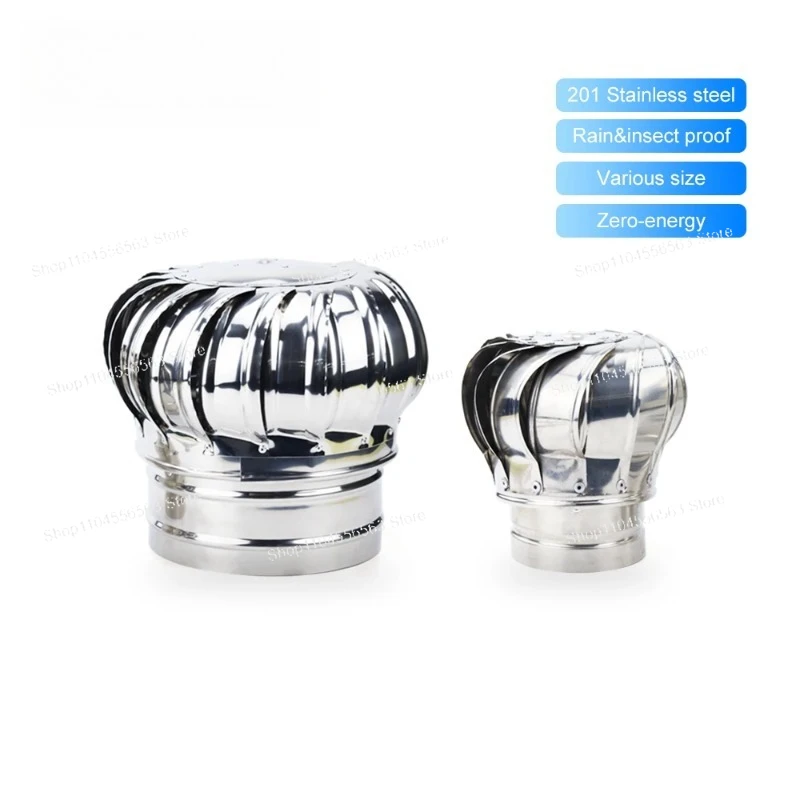 Stainless Steel 201 Non Power Roof Ventilator 110/160/200mm Wind Turbines Attic Air Vent Ventilating Fan