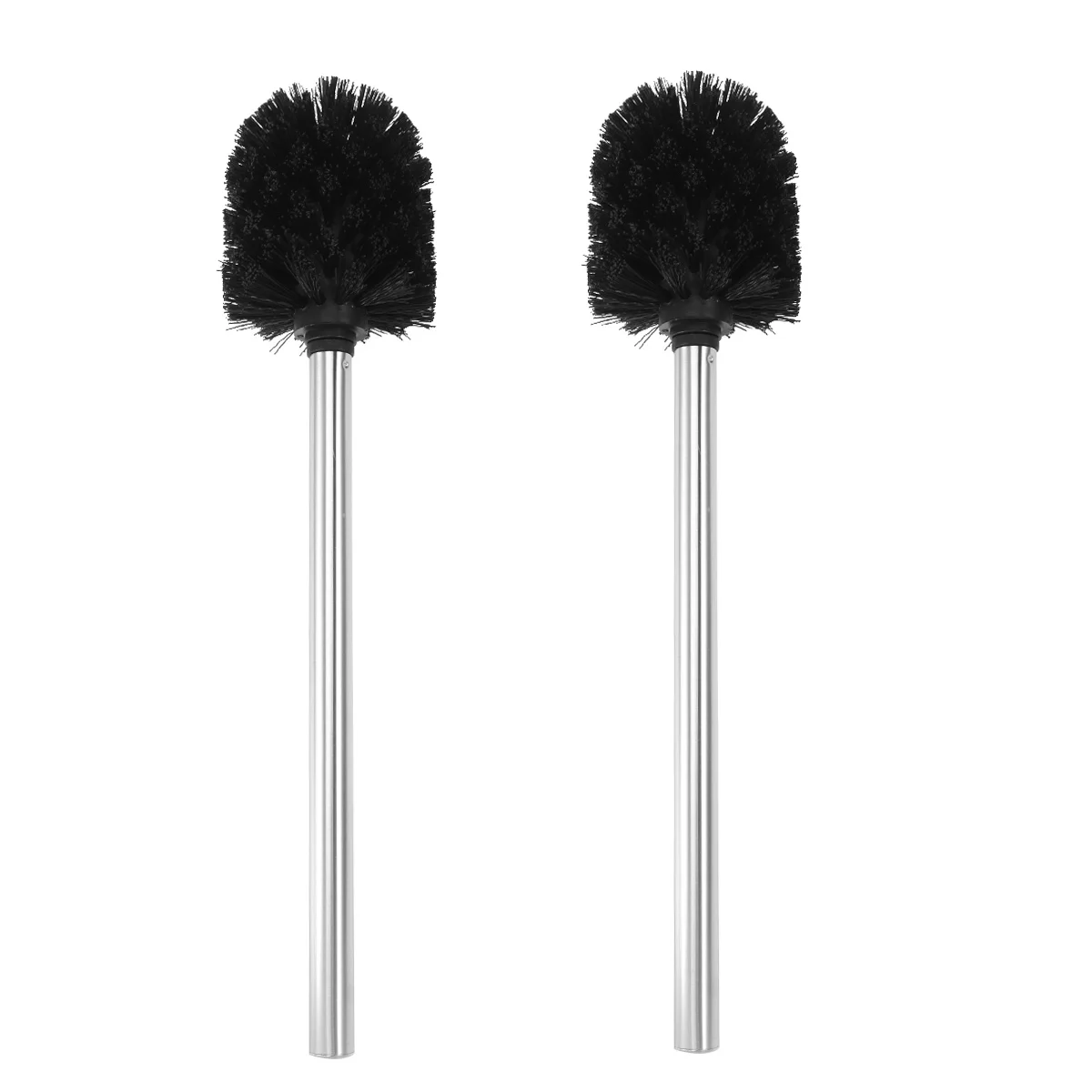 

2pcs Stainless Steel Handle Toilet Brush Hard Bristle Deep Cleaning Bathroom Supplies Scrubber For Toilet Bowl