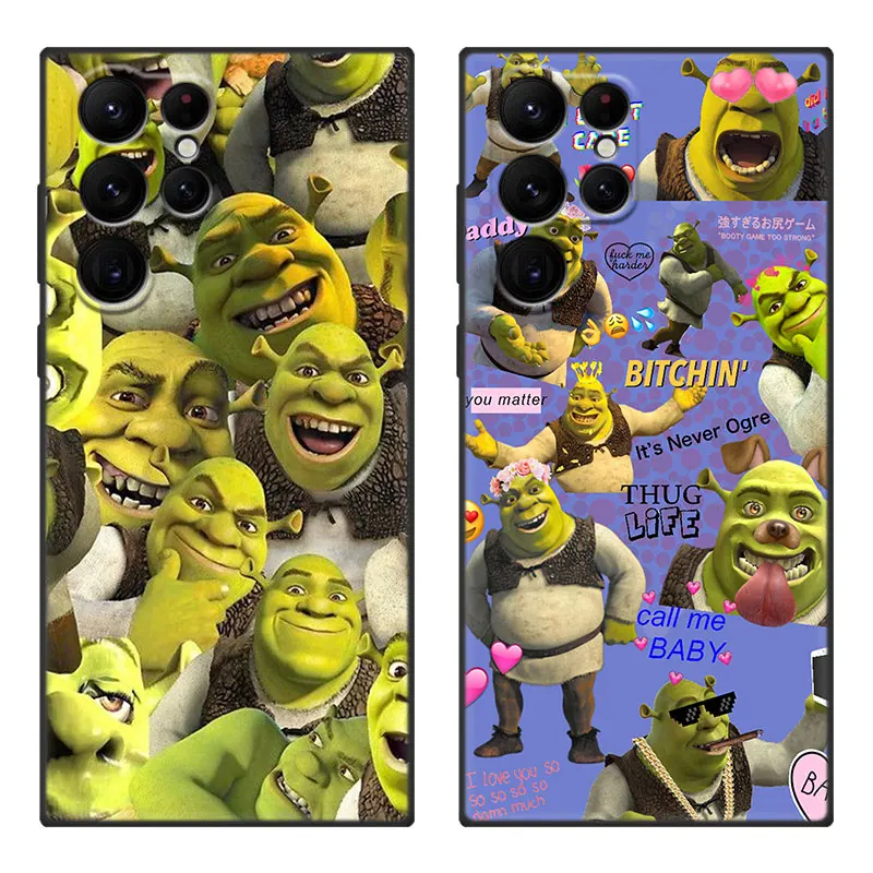 Cartoon Movie S-Shrek Cartoon Cover Case For Samsung Galaxy S24 Ultra S23 Plus S21 FE S22 Ultra S20 FE 5G S10E S10 Lite S9 Plus