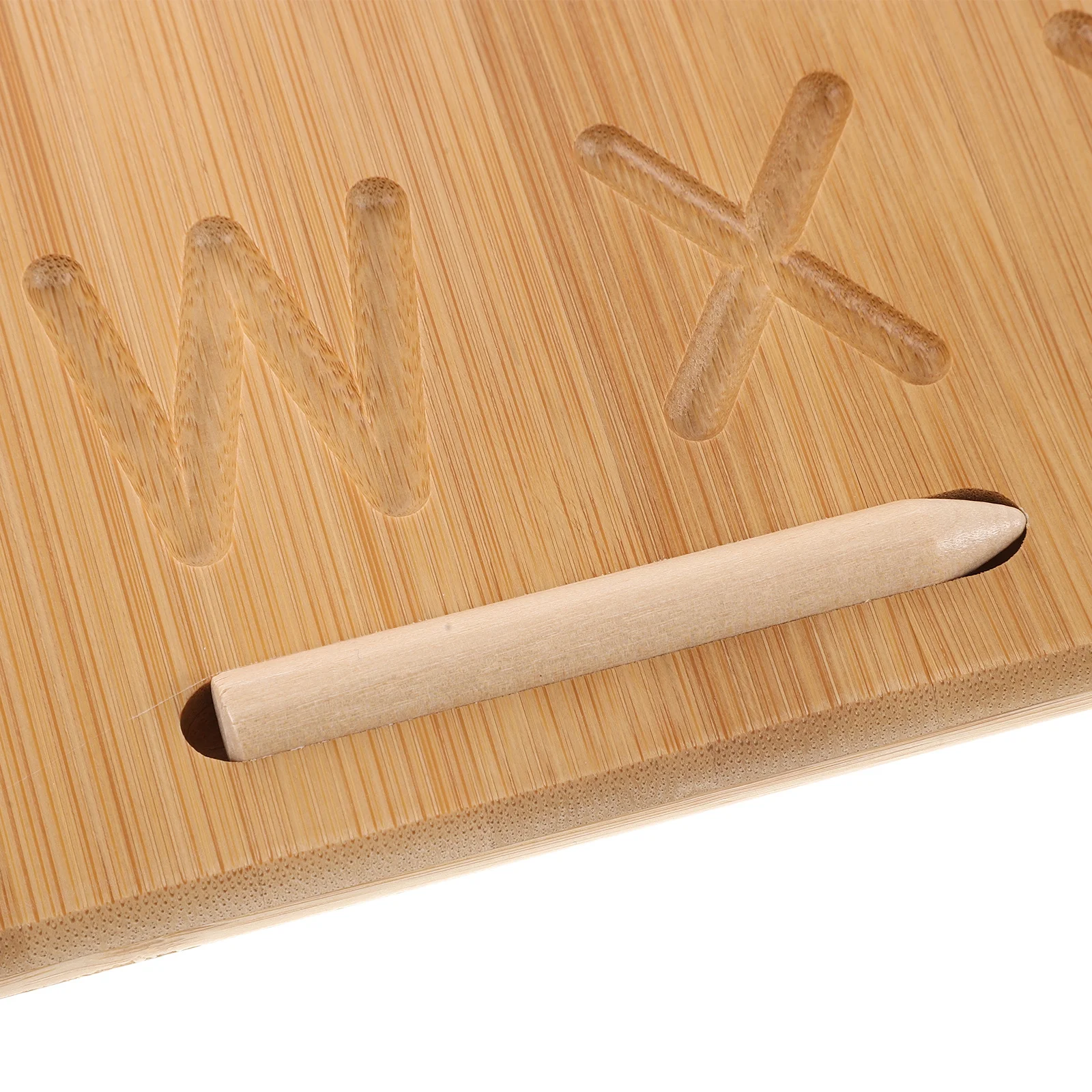 لوحة كتابة للأطفال على الوجهين من الخيزران لوحة ممارسة قابلة لإعادة الاستخدام لمهارات الكتابة اليدوية محرك دقيق #4