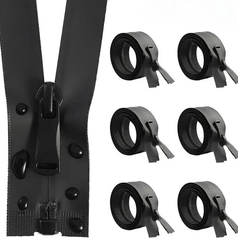 2P 20-150cm 5# Waterproof Nylon Zipper Garment Invisible Double Slider Zippers Repair Kits Zip for Jackets Bags Zips Accessories