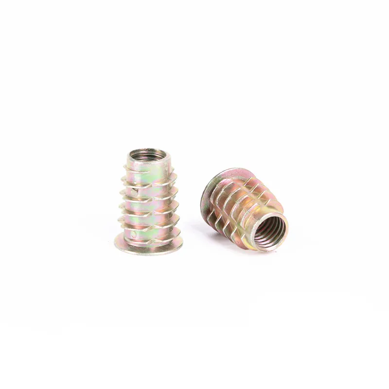 20Pcs M4 M5 M6 M8 M10 Zinc Alloy Thread For Wood Insert Nut Flanged Hex Drive Head Furniture Nuts