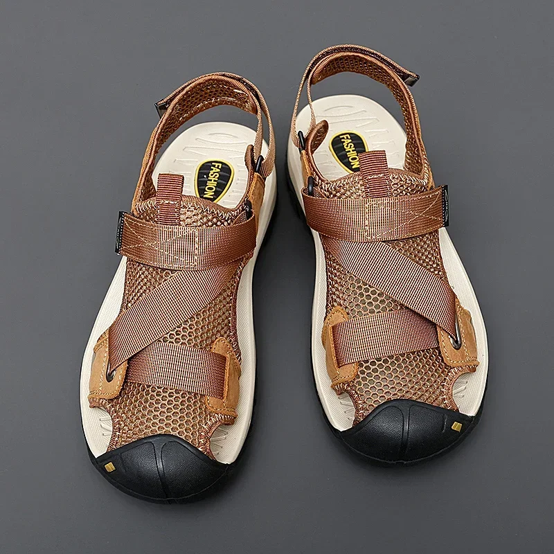 Men's Summer Beach Sandals, Soft Sole Breathable Quick-Dry Water Shoes, Roman Casual Outdoor_voghion.com