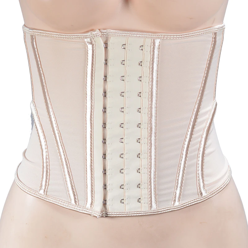 24cm Short Hollow Out Thin Summer Nylon Mesh Waist Cinchers Spiral Steel Bones Firm Slim Shaper