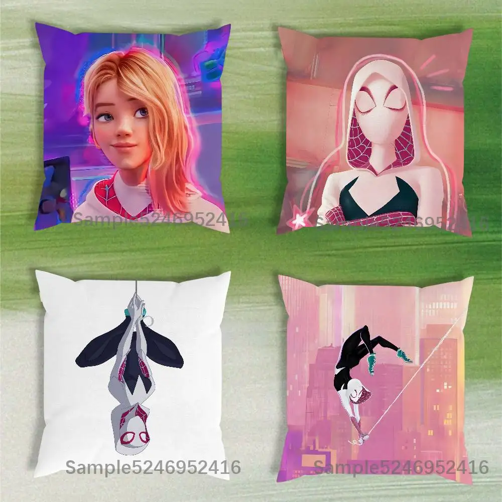 G-Gwen Stacy S-Spider Pillow Case Short Plush Sofa Decorative Gift Home Double-sided Printing Cushio