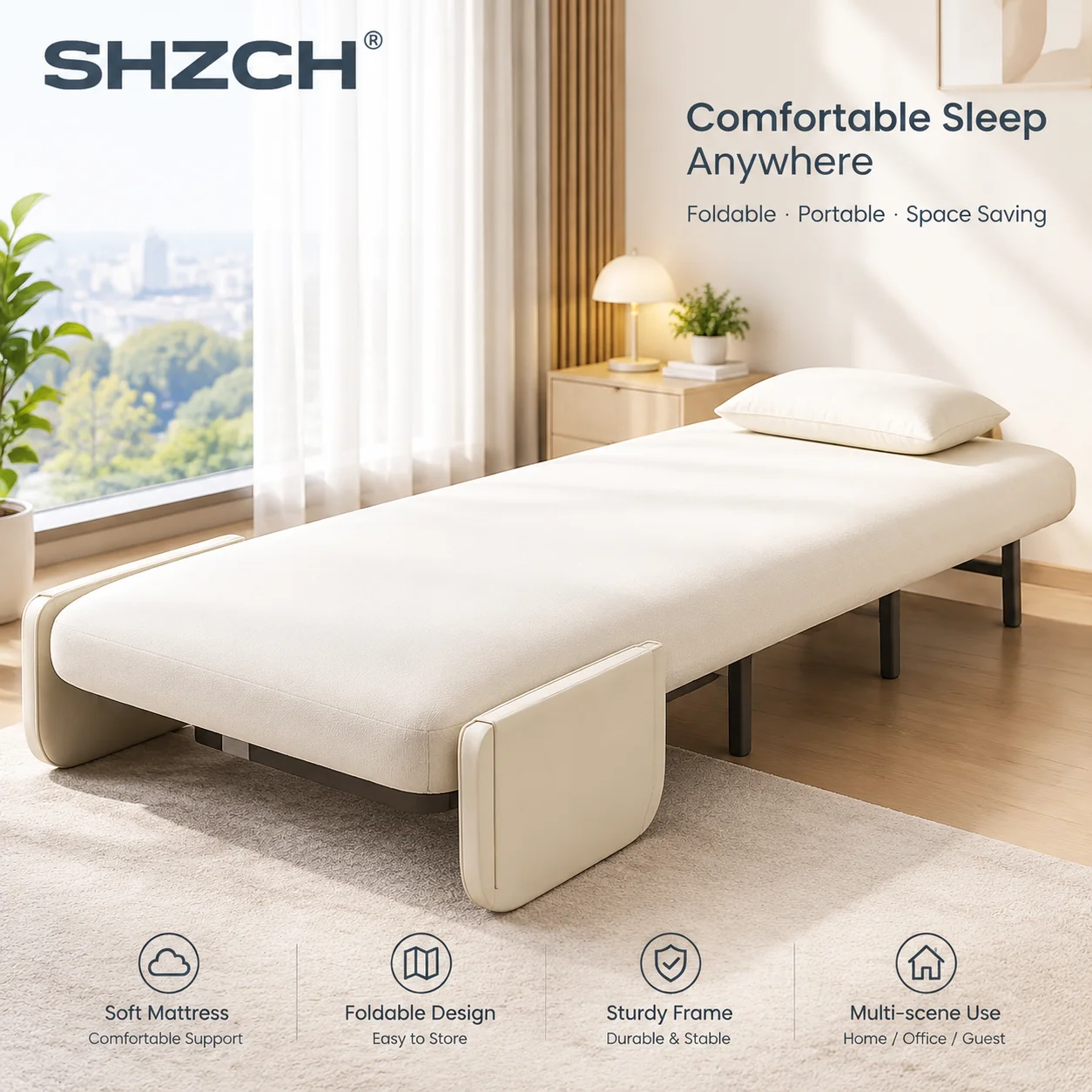 Single sofa bed, folding, sofa, dual-use, simple, small apartment, living room, lazy, reclining, sleeping, narrow version