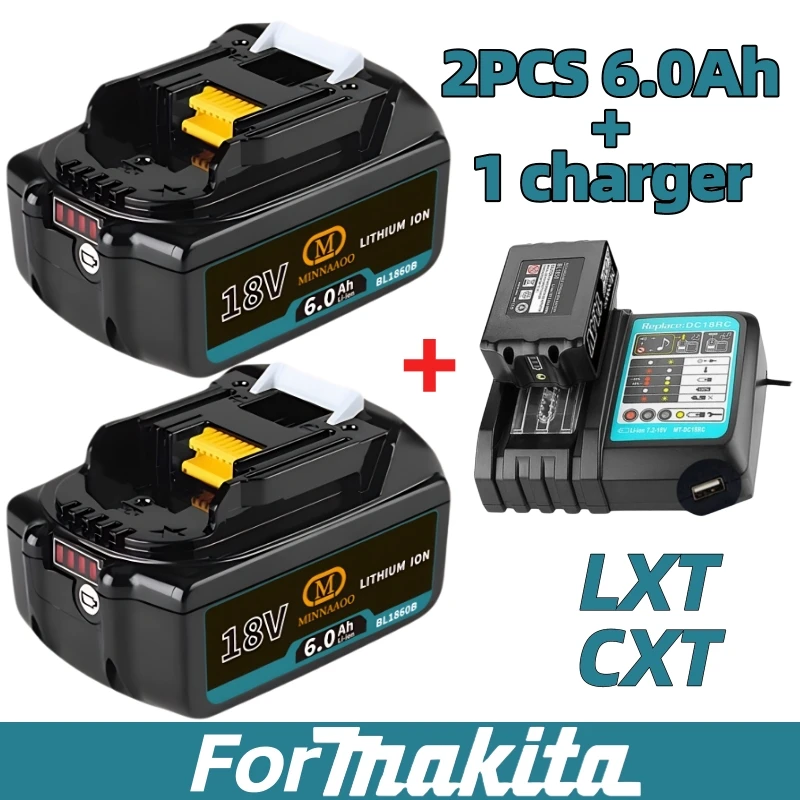 

Genuine For Makita 18V 6000mAh Li-ion Battery BL1860/BL1850/BL1830 LXT Compatible with Power Tools