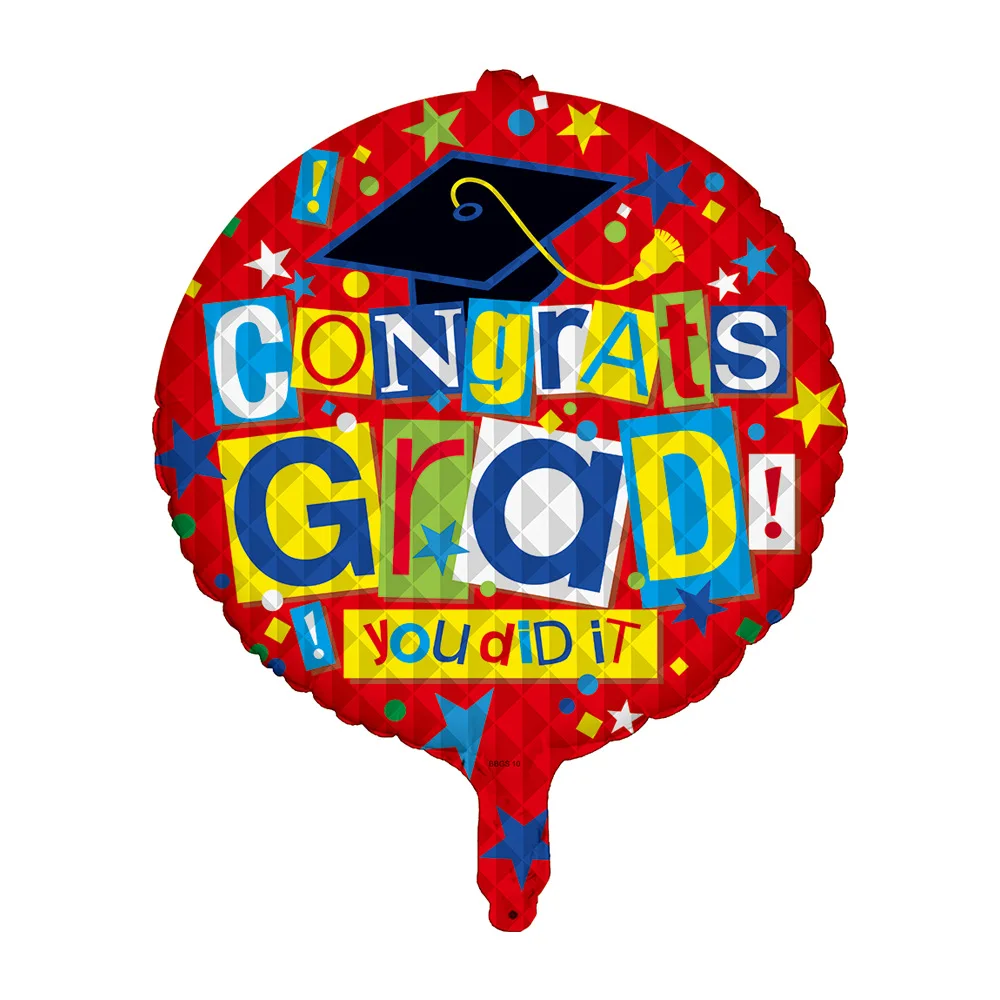 بالون فيلم ألومنيوم للتخرج مقاس 18 بوصة يهنئة لحفلات التخرج وحفلات التخرج