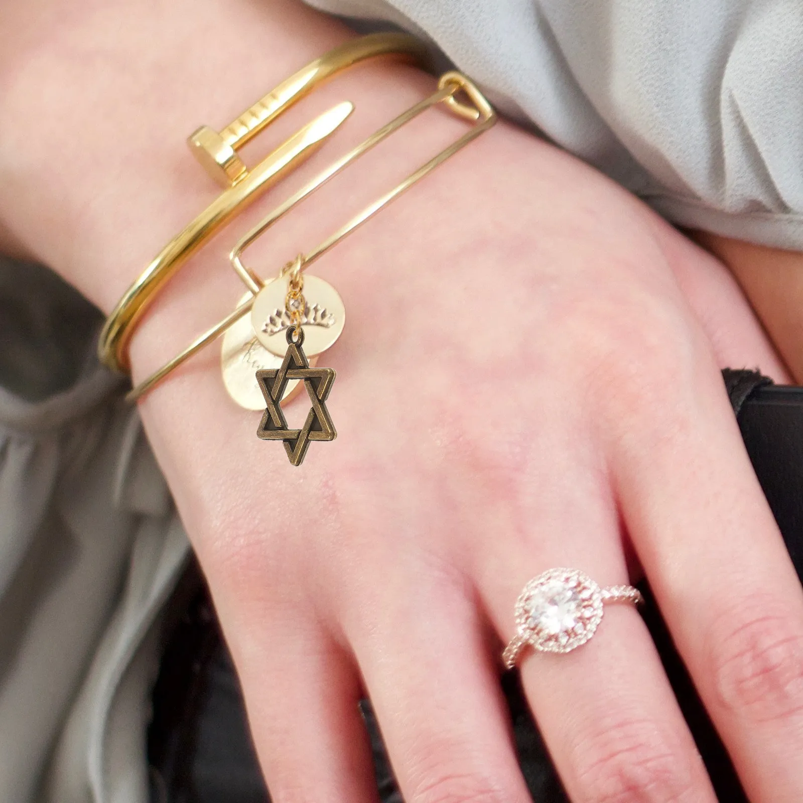 

30Pcs Pentacle Pendant Hanukkah Alloy Jewelry DIY Making Necklace Bracelet Charms Creative Elegant Neck Hanging Accessories