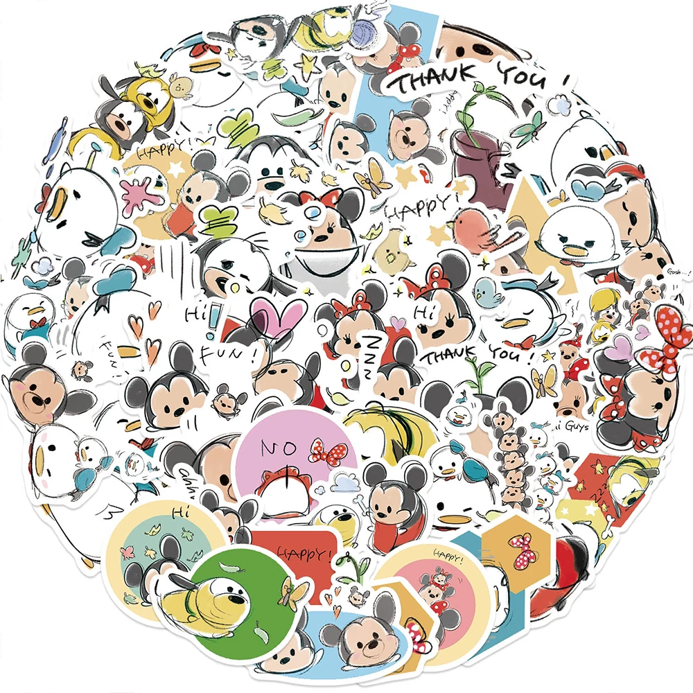 10/30/50PCS Disney Tsum Tsum Mickey Mouse Sticker Cute Cartoon Graffiti Decoration Laptop Scrapbook Waterproof Decal Kids Toy