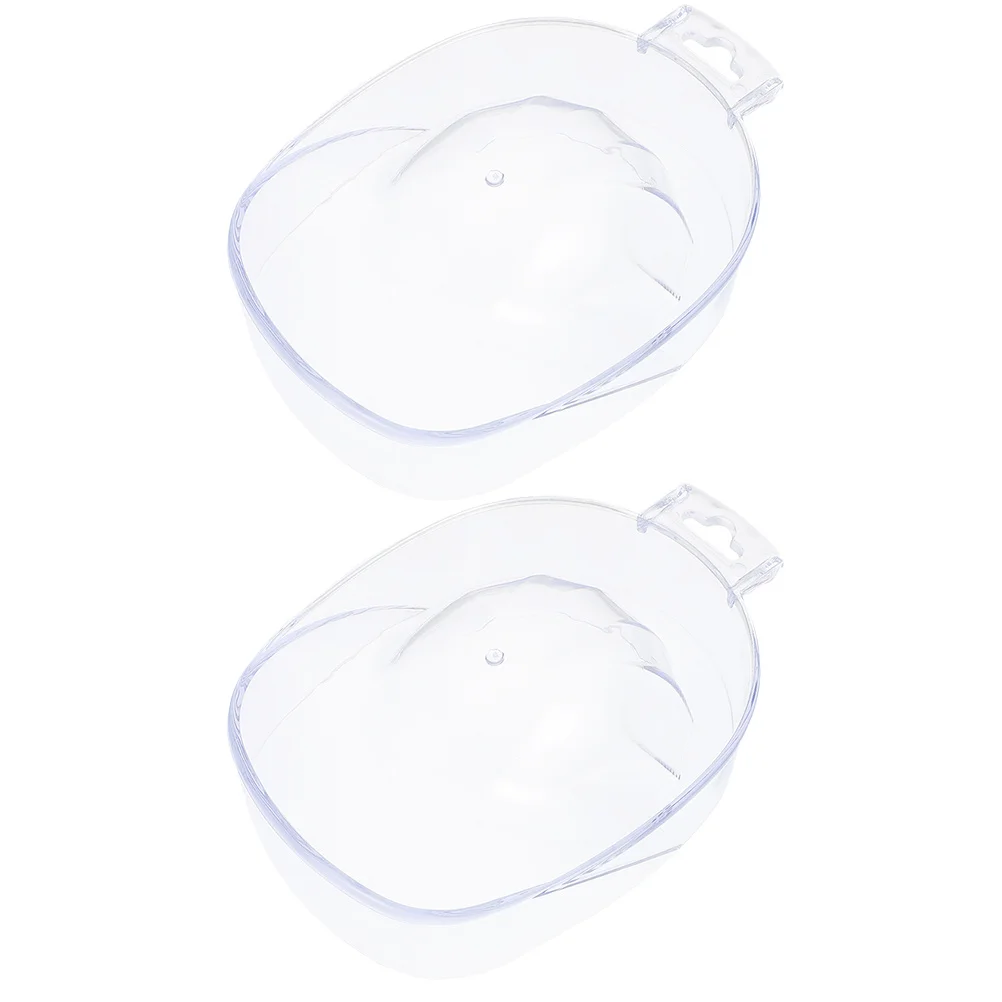 2pcs Transparent Manicure Soak Bowls High-Quality Acrylic Nail Art Polishing Remover For Salon Home Use Soaking Bowl Manicure