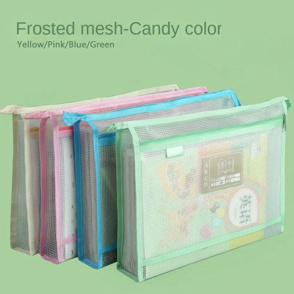 

New A4 Stationery Storage Transparent Multifunctional Zipper Pouch Waterproof Large Capacity File Bag School Office Supplies