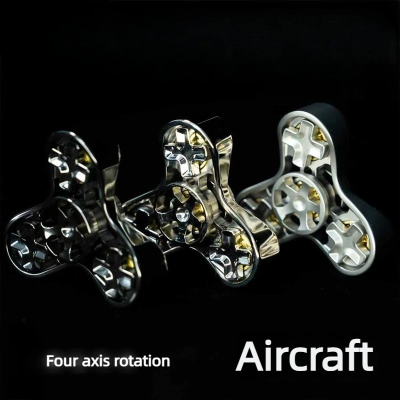 

QEDC Трехсторонняя тактильная летающая машина, механический металлический гироскоп на кончике пальца, EDC, игрушка для снятия стресса