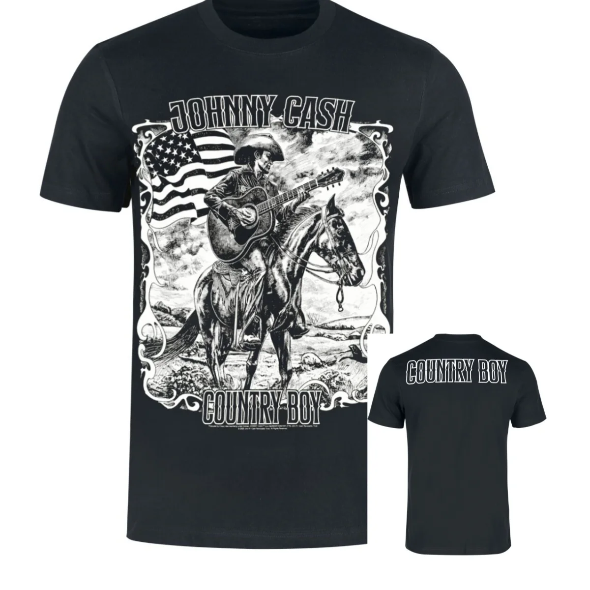 Camiseta American Rebel Johnny Cash para hombre y mujer, camiseta gráfica de banda de Rock y Metal, ropa informal de verano 100% de algodón