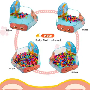 Tenda de piscina dobrável portátil com cesta para crianças, Play Tent, Pit, ao ar livre, interior, esportes, brinquedo educativo, presentes de férias 8 principais vendas barraca piscina de bolinha - №3