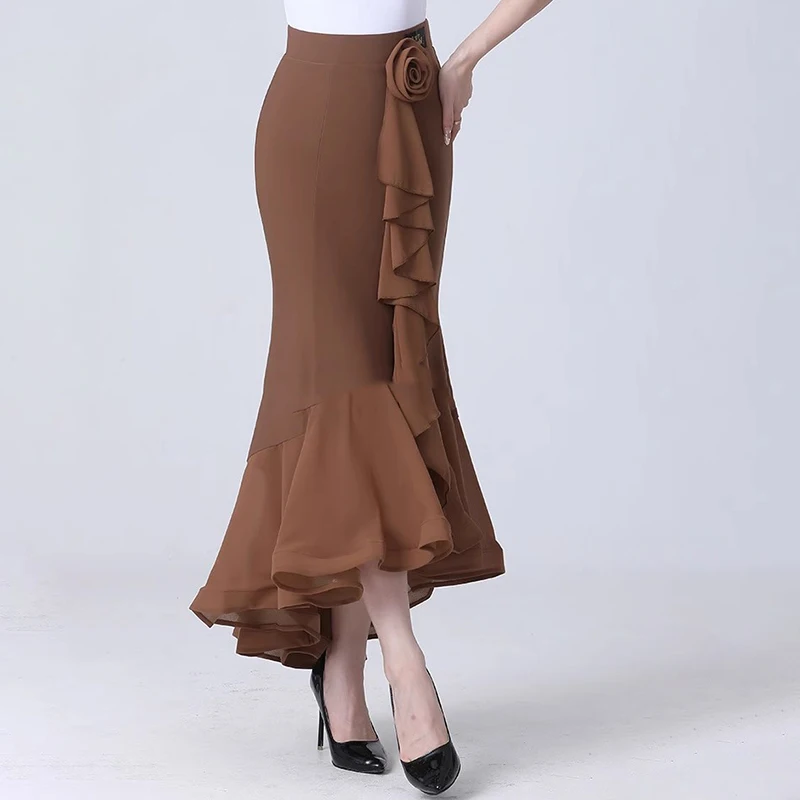 2024 Elegant Ballroom Dance Skirts for Women Performance Modern Flamenco Waltz Standard Clothes