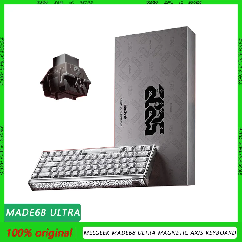 MelGeek MADE68 Ultra Magnetic Axis Keyboard Custom Limited Edition Gift Box TTC White Snake Magneto OG Switch Gaming Keyboard