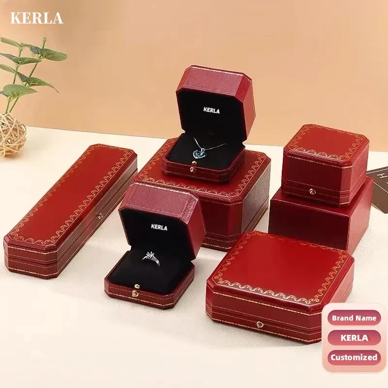 Customized KERLA Band Name Jewelry Packge Case Ring Roman Digital Necklace Love Bracelet Octagonal Storage Red Watch Box 904L