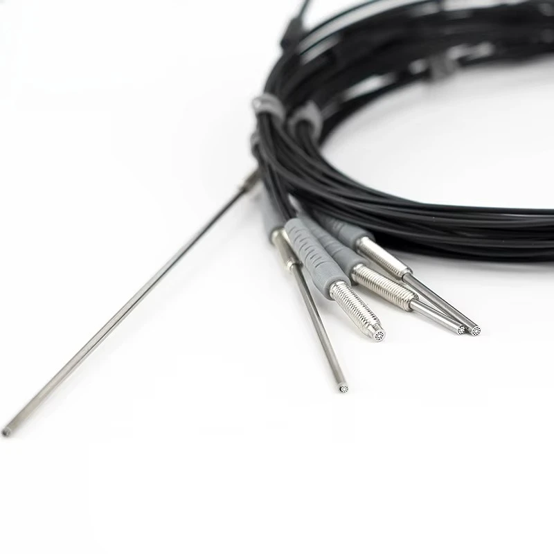 NPN or PNP Metal Detector Position Sensor Stainless Steel M4 Bending Fiber Optic Sensor