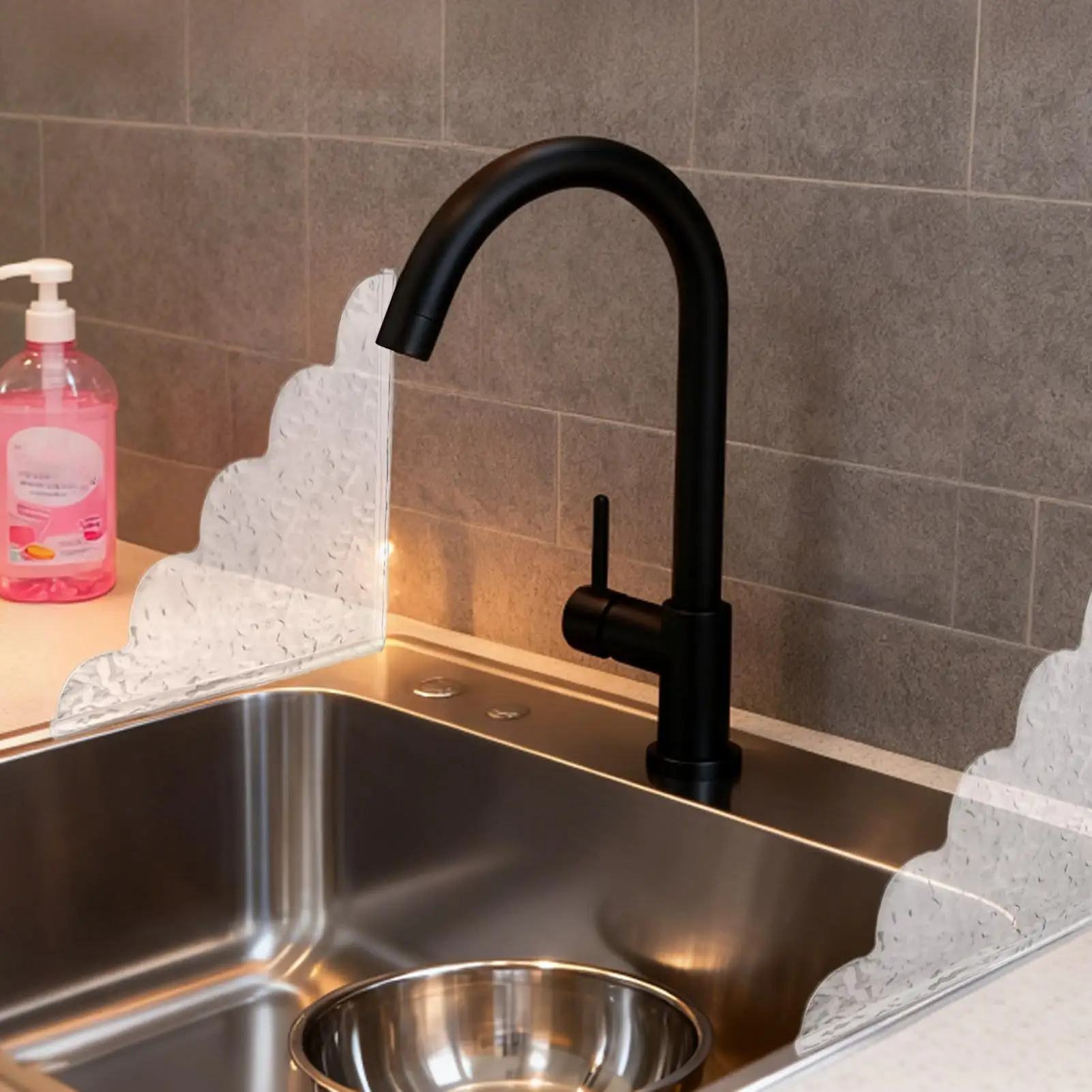Shower Splash Guard for Tub Acrylic Adhesive Barrier Clear Bathtub Water Guards for Corner Hotel Bathing Time Sink Corner Dorm