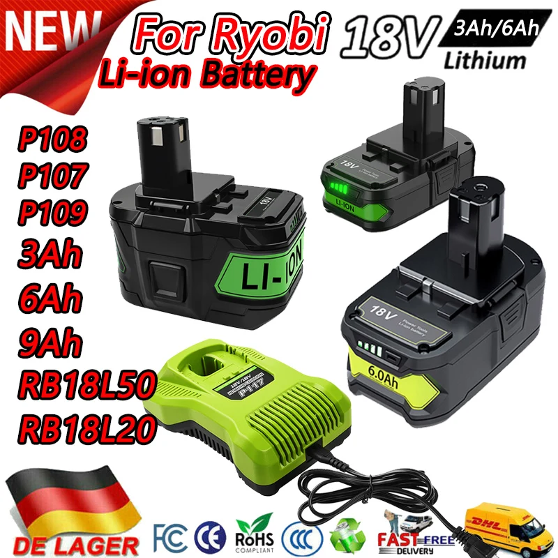 

P108 RB18L50 For Ryobi One 18v Battery For Ryobi One P102 P103 Replacement Battery BPL1820 RB18L20 RB18L40 Cordless Tool