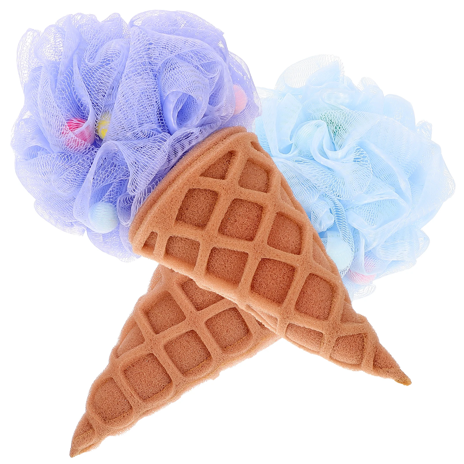 

2pcs Ice Cream Bath Balls Sponge Cute Shower Loofah Pink White Cleaning Bath Accessories Household Loofah Sponge Portable Shower