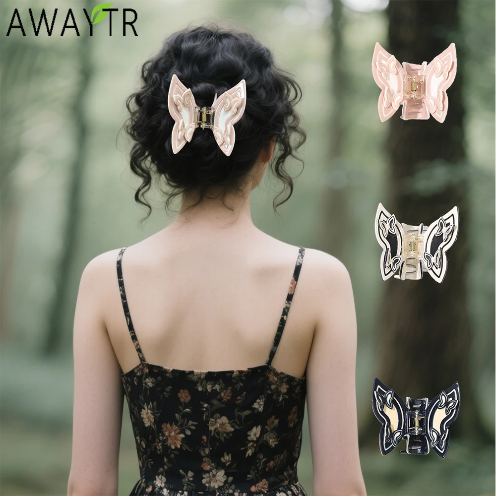 

AWAYTR Acetate Butterfly Hair Claws Fashion Acrylic Hair Clips Crab For Women Girl Gift Hair Accessories Valentine Headwear