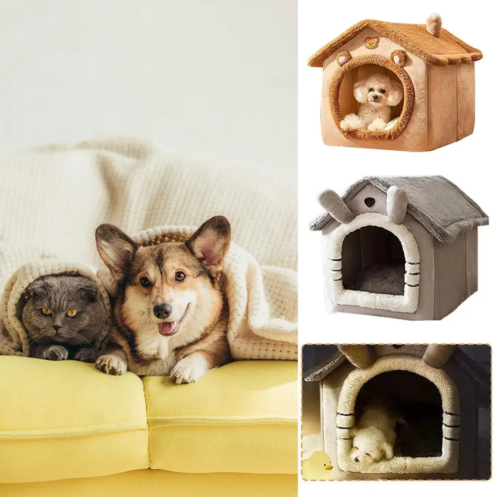 1pcs And Dog House Removable And Washable Small Warmth Dog Universal House ﻿ Dog Supplies Pet All Season Dog Bed An Z1b0