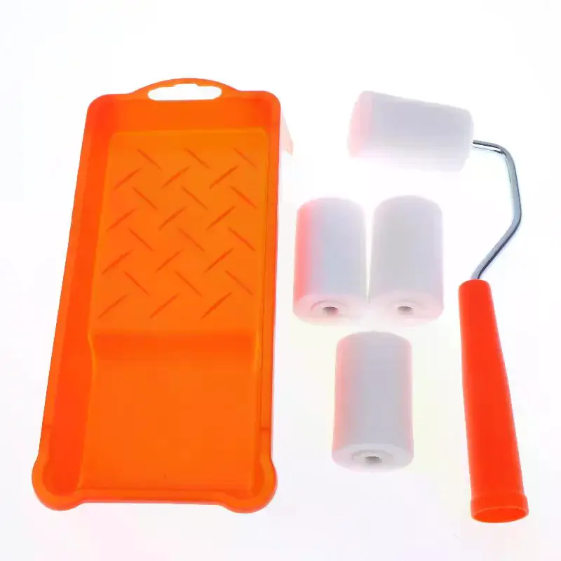 6Pcs High-Density Foam Paint Roller Paint Tray Liner Decor Tools 2 Inches Small Paint Roller Kit Home Painting Supplies Hardware