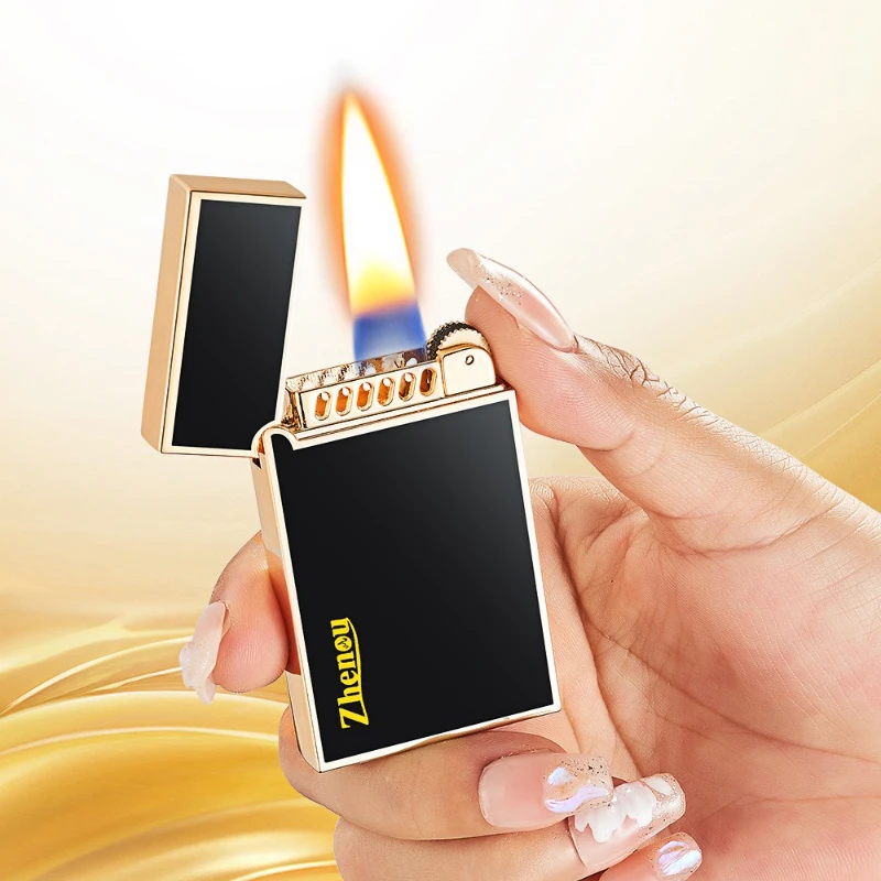 New Compact Double Sided Paris Nail Langsheng Grinding Wheel Open Flame Lighter High Quality Fashion Boyfriend Lighter