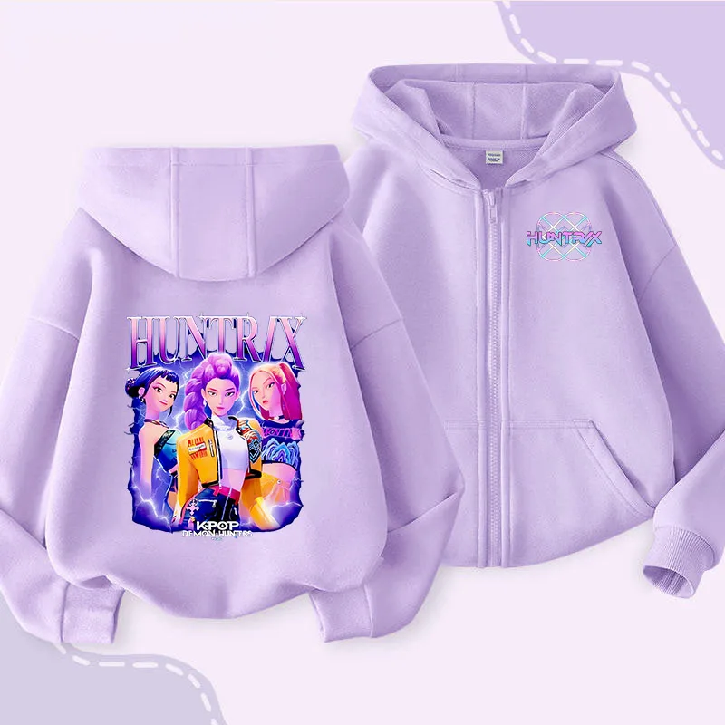 

KPop Demon Hunterss Children Cardigan Jacket Cute Rumi Mira Zoey Pullover Hoodies Girl Anime Sweatshirt Spring Autumn Clothes