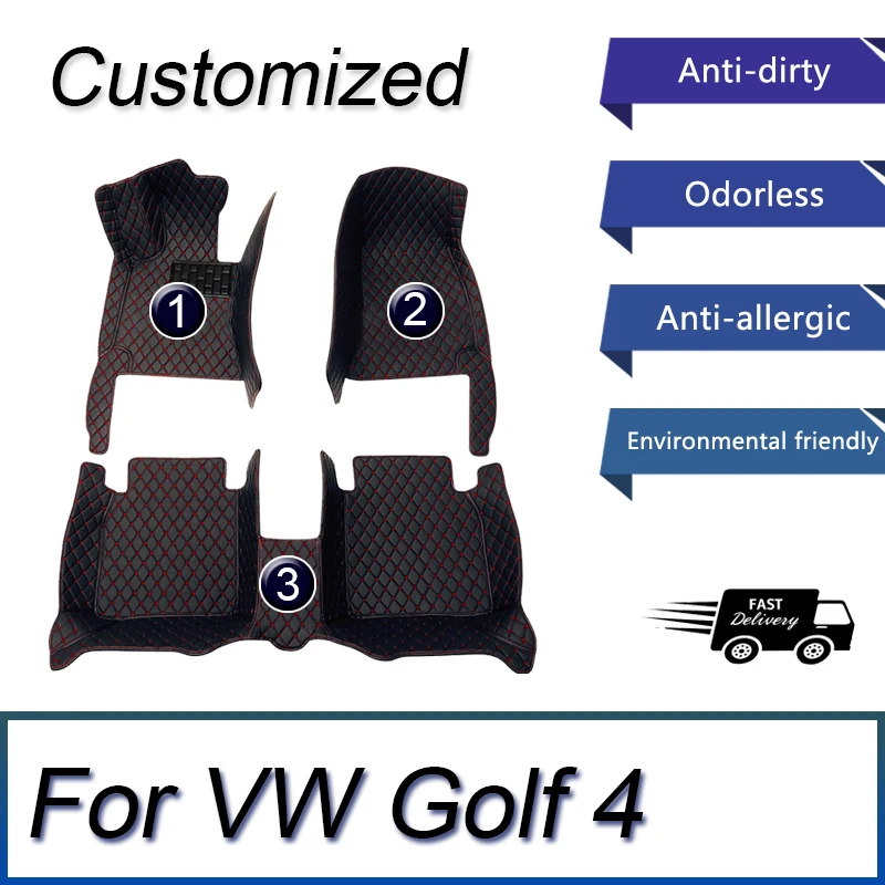 

Автомобильные коврики на заказ, автомобильные коврики для VW Golf 4 1999 2000 2001 2002 2003, автомобильные роскошные кожаные коврики с полным покрытием для мужчин и женщин