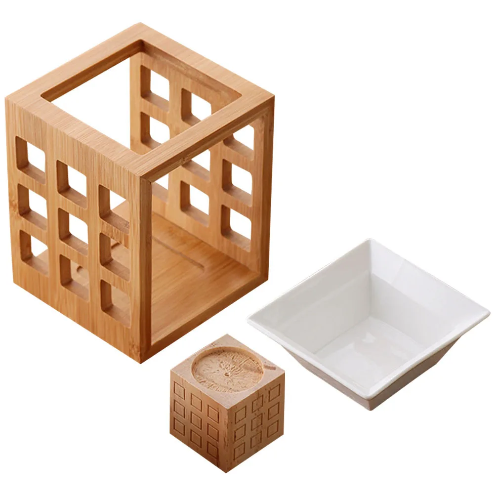 

Essential Oil Burner Tealight Holder Ceramic Wood Oil Warmer Aroma Diffuser Wax Melt for Living Room Bedroom